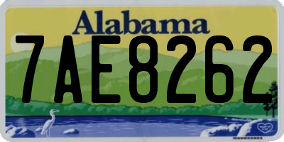 AL license plate 7AE8262