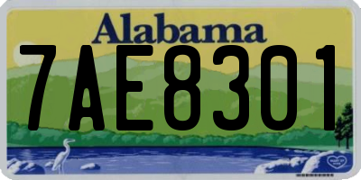 AL license plate 7AE8301