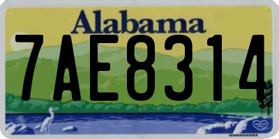 AL license plate 7AE8314
