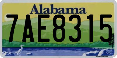 AL license plate 7AE8315