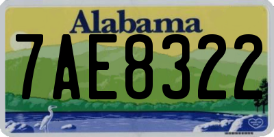 AL license plate 7AE8322