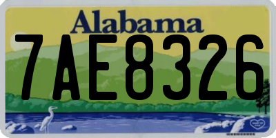 AL license plate 7AE8326