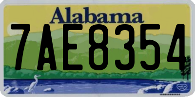 AL license plate 7AE8354