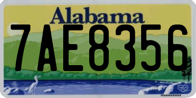 AL license plate 7AE8356