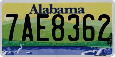 AL license plate 7AE8362