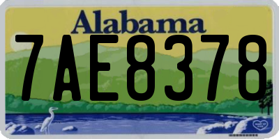 AL license plate 7AE8378