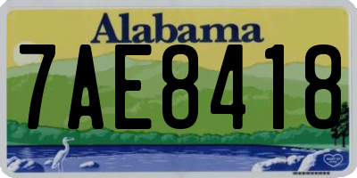 AL license plate 7AE8418