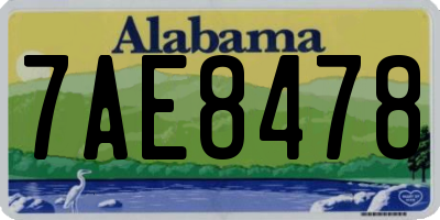 AL license plate 7AE8478