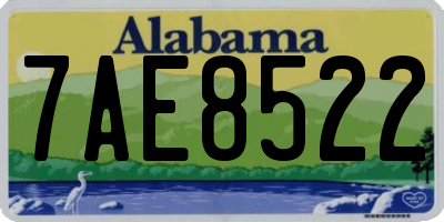 AL license plate 7AE8522