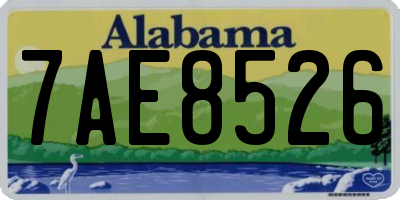 AL license plate 7AE8526