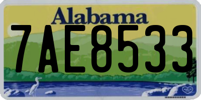 AL license plate 7AE8533
