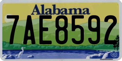 AL license plate 7AE8592