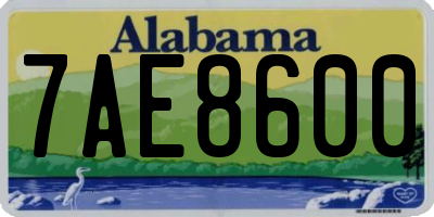 AL license plate 7AE8600