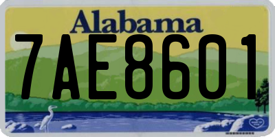 AL license plate 7AE8601
