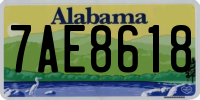 AL license plate 7AE8618