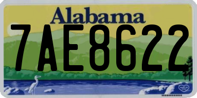 AL license plate 7AE8622
