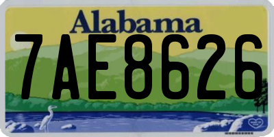 AL license plate 7AE8626