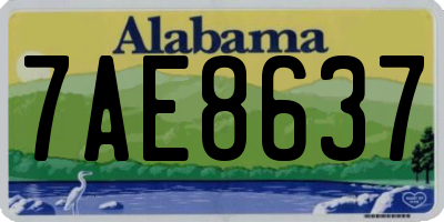 AL license plate 7AE8637