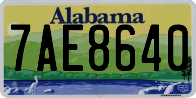 AL license plate 7AE8640