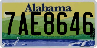 AL license plate 7AE8646