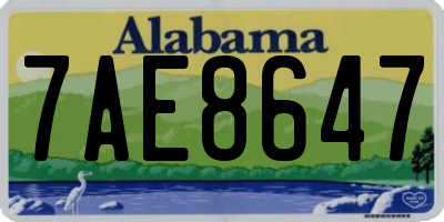 AL license plate 7AE8647