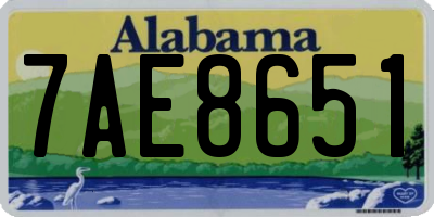 AL license plate 7AE8651