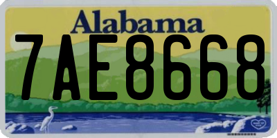 AL license plate 7AE8668