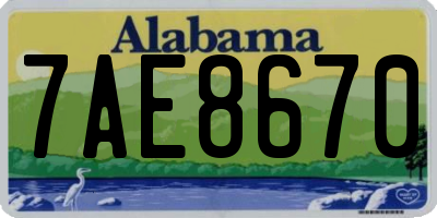 AL license plate 7AE8670