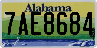 AL license plate 7AE8684
