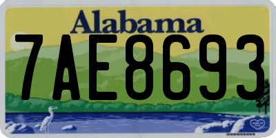 AL license plate 7AE8693