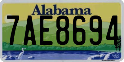 AL license plate 7AE8694