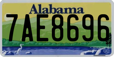AL license plate 7AE8696