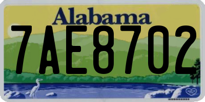 AL license plate 7AE8702