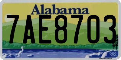 AL license plate 7AE8703