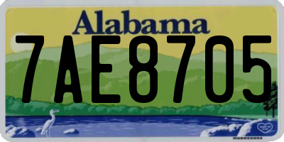 AL license plate 7AE8705