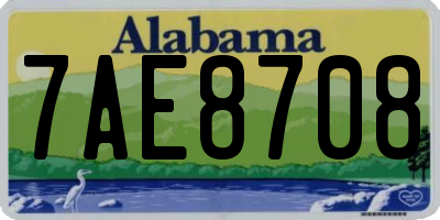 AL license plate 7AE8708