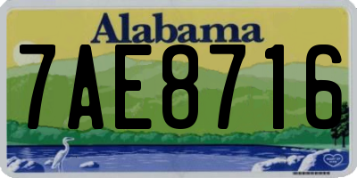 AL license plate 7AE8716