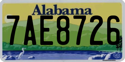 AL license plate 7AE8726