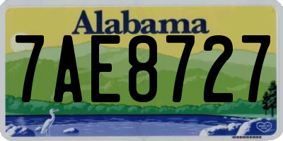 AL license plate 7AE8727