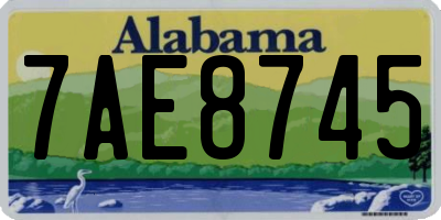 AL license plate 7AE8745