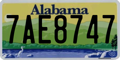 AL license plate 7AE8747