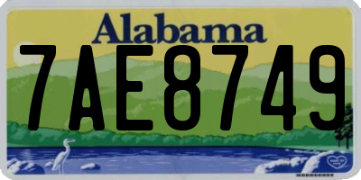 AL license plate 7AE8749