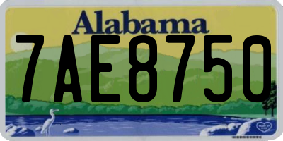 AL license plate 7AE8750