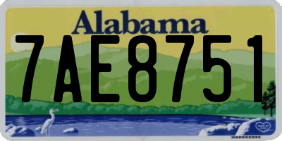 AL license plate 7AE8751