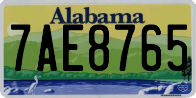 AL license plate 7AE8765
