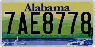 AL license plate 7AE8778