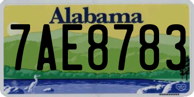 AL license plate 7AE8783