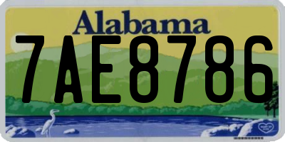 AL license plate 7AE8786