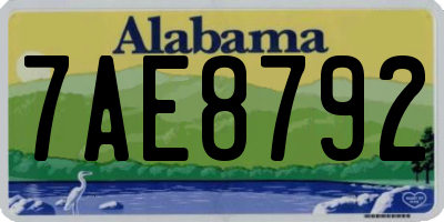 AL license plate 7AE8792