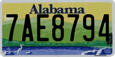 AL license plate 7AE8794
